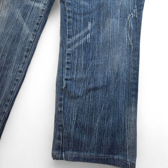 Lane Bryant Womens Size 20 Blue Distressed Denim Jeans Embroidered Pockets - Picture 10 of 16